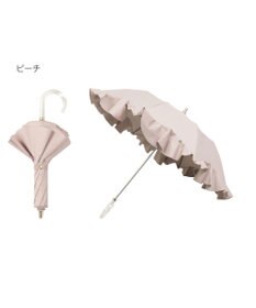 MOONBAT 【1級遮光/遮熱/UV】LANVIN en Bleu (ランバン オン ブルー)晴雨兼用日傘 ラッフルフリル 無地 チャーム付き 折りたたみ傘 楽折