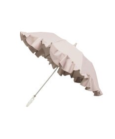 MOONBAT 【1級遮光/遮熱/UV】LANVIN en Bleu (ランバン オン ブルー)晴雨兼用日傘 ラッフルフリル 無地 チャーム付き 折りたたみ傘 楽折