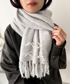 WEGO ベロアリボンニットストール