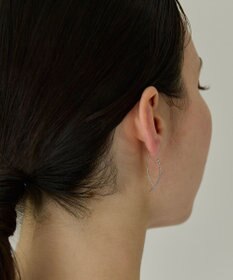 Phoebe 〈金属アレルギー対応〉クロスラインアメリカンピアス　シルバー　ねじれ/ひねり/ステンレス