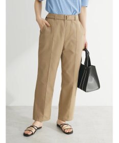 Green Parks 綿麻混バックルベルト付テーパードパンツ