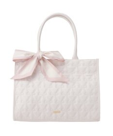 Maison de FLEUR スカーフ付き2ルームリボンキルティングトート