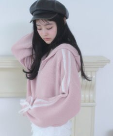 WEGO レースリボンニットパーカー