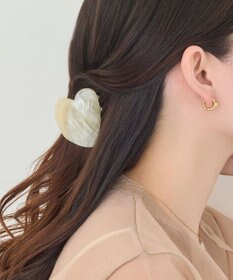 Phoebe マーブルハートバンスクリップ　ホワイト