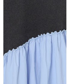 Te chichi 【宮本茉由着用】リブニットドッキングアシメワンピース