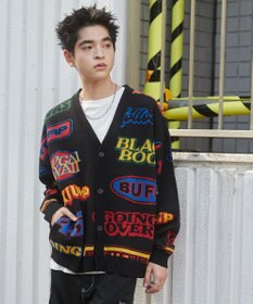 WEGO リラックスフィットパターンカーディガン