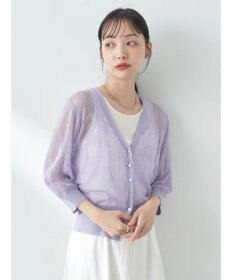 earth music&ecology 花柄シアーカーディガン