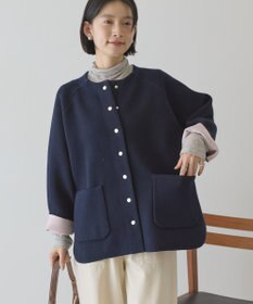 AMERICAN HOLIC Wフェイスラウンドヘム ラグランニットカーディガン