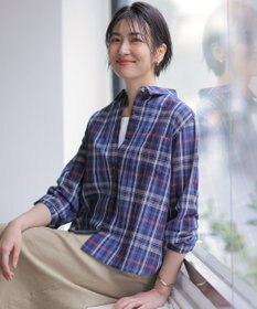 J.PRESS LADIES S コットンリネン Light マドラスチェック シャツ