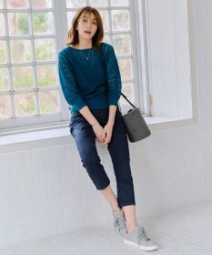 Tiaclasse 【洗える】透かし編みドルマンニットトップス