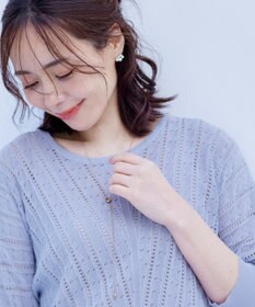 Tiaclasse 【洗える】透かし編みドルマンニットトップス