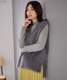 ANY L 【洗濯機可】フェザーニットベスト