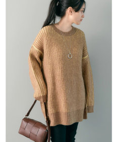 AMERICAN HOLIC バイカラー片畦ニットチュニック