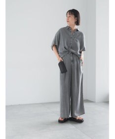 Te chichi ウォッシュデニムライクタックワイドパンツ(セットアップ可)