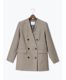 Te chichi ノーカラーダブルブレストジャケット