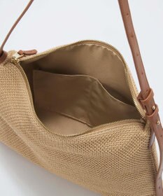 TOPKAPI 【Breath TOPKAPI】レザーコンビ 雑材風 シンプル ショルダーバッグ チャーム付き