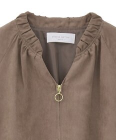 Green Parks スウェードライクギャザーブルゾン