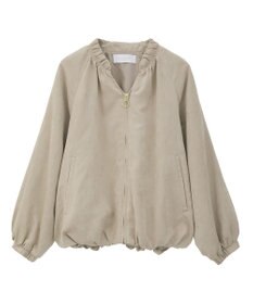 Green Parks スウェードライクギャザーブルゾン