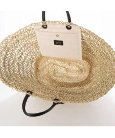 UNBILLION perche モロッコ椰子透かし編み×姫路レザー結びハンドルカゴバッグ