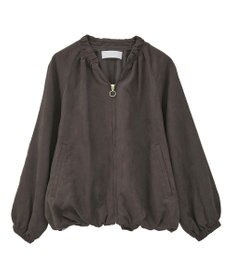 Green Parks スウェードライクギャザーブルゾン