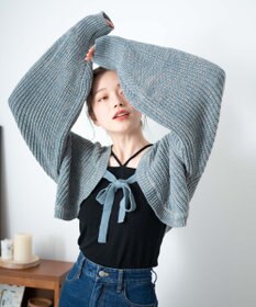 WEGO リボンニットボレロ