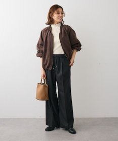 Green Parks スウェードライクギャザーブルゾン