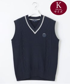 23区GOLF 【MEN/キングサイズ】【洗える】ケーブル柄 ニットベスト