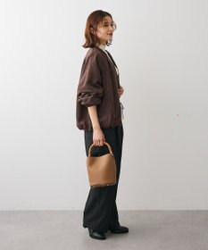 Green Parks スウェードライクギャザーブルゾン