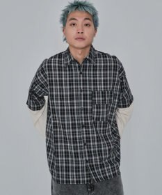 WEGO 【ユニセックス着用ITEM/MLサイズ展開】チェックレイヤードシャツ（LS）