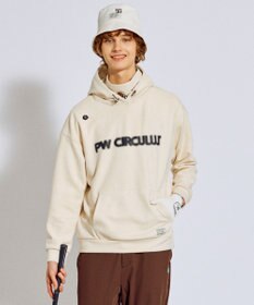 PW CIRCULUS 2025 NEW！【手洗い洗濯可】【MEN】キャットグラフィック スエードライク デタッチャブルフーディ ゴルフ