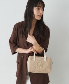 russet ナイロンラフィアミニボストンバッグ(CE-1715)