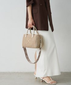 russet ナイロンラフィアミニボストンバッグ(CE-1715)