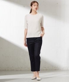 J.PRESS LADIES L 【洗える】シャンブレーサテン テーパード パンツ