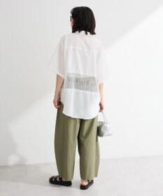 Green Parks レース切替５分袖シャツ
