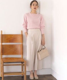 組曲 L 【アンサンブル対応可】ピュアカシミヤクロップド丈ニット