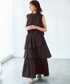 組曲 【入江未悠さんコラボ】ギャザーライトデシンティアード ブラウス