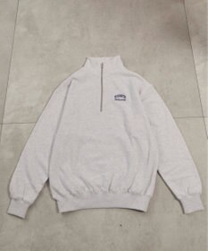 WEGO 【ANGIE VINTAGE】ワンポイント刺繍ハーフZIPスウェットプルオーバー