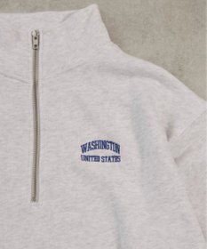 WEGO 【ANGIE VINTAGE】ワンポイント刺繍ハーフZIPスウェットプルオーバー