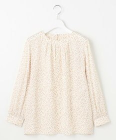 自由区 L 【カタログ掲載・セットアップ対応・洗える】ジオメトリックフラワードットプリント ブラウス