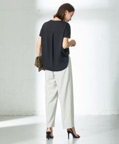ICB 【洗える】 LinenLikeOx ワイドストレートパンツ