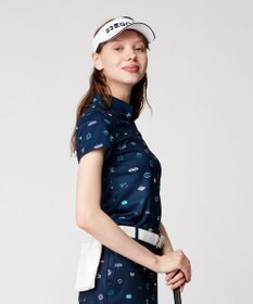 23区GOLF 【WOMEN】【吸水速乾・UVケア】ステッカープリント モックネックシャツ