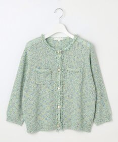 自由区 S 【上品・華やか・アンサンブル可】ドライツイーディー ニットジャケット風 カーディガン