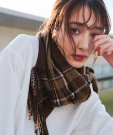 Tiaclasse 【安田美沙子さん着用】ウール混チェックマフラー