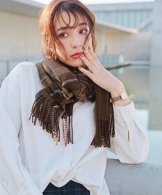 Tiaclasse 【安田美沙子さん着用】ウール混チェックマフラー