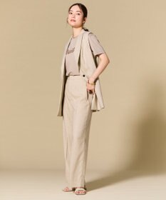 BEIGE， CAROLE / リネンライクフルレングスワイドパンツ