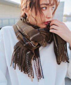 Tiaclasse 【安田美沙子さん着用】ウール混チェックマフラー