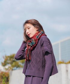 Tiaclasse 【安田美沙子さん着用】ウール混チェックマフラー