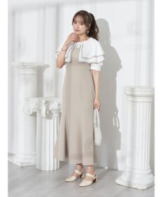 earth music&ecology パイピング衿付きドッキングワンピース