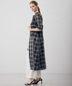 ICB L 【先行予約】ハイツイストシアーチェック シャツワンピース