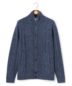 J.PRESS MEN ウール×カシミヤの上質素材【Cash Lamb's Wool】ハイネックケーブル カーディガン_25年モデル ネイビー系